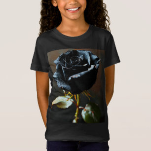 Elegant Black Rose Fine Jersey Baby T - Shirt