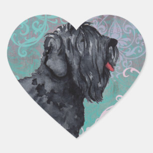 Elegant Black Russian Terrier Herz-Aufkleber