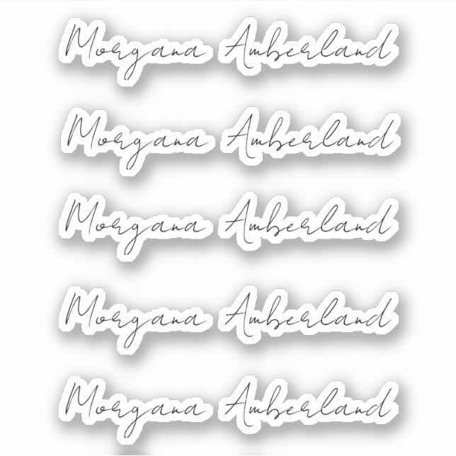 Elegant Black Script Name Office Cut Vinyl Aufkleber (Vorderseite)