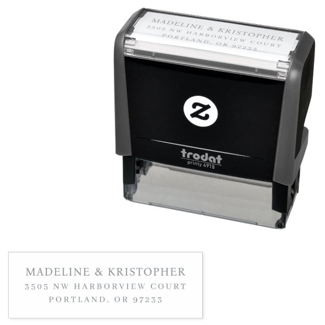 Elegant Black Serif Typographic Permastempel (Beispiel)