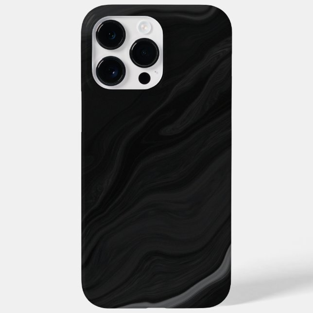 Elegant Black Stone Marble Pattern Case-Mate iPhone 14 Pro Max Hülle (Rückseite)