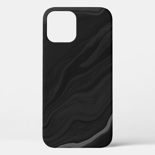 Elegant Black Stone Marble Pattern Case-Mate iPhone Hülle (Rückseite)
