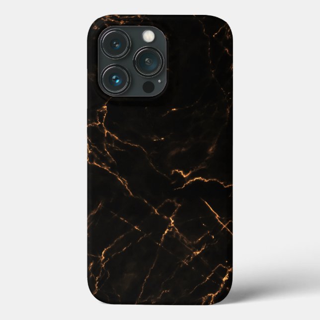 Elegant Black Stone Marble Pattern Case-Mate iPhone Hülle (Rückseite)