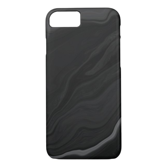 Elegant Black Stone Marble Pattern Case-Mate iPhone Hülle (Rückseite)