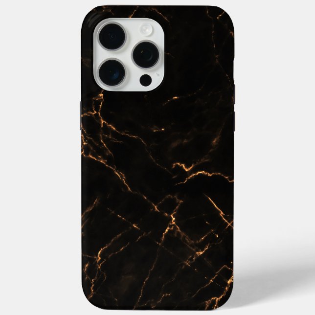 Elegant Black Stone Marble Pattern  Case-Mate iPhone Hülle (Rückseite)