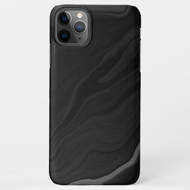 Elegant Black Stone Marble Pattern iPhone Hülle (Rückseite)