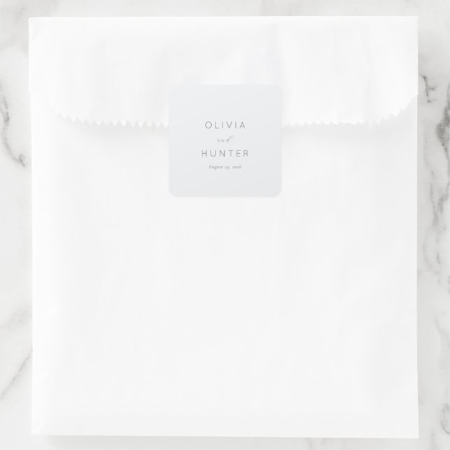 Elegant Black Typographic Quadratischer Aufkleber (Tasche)