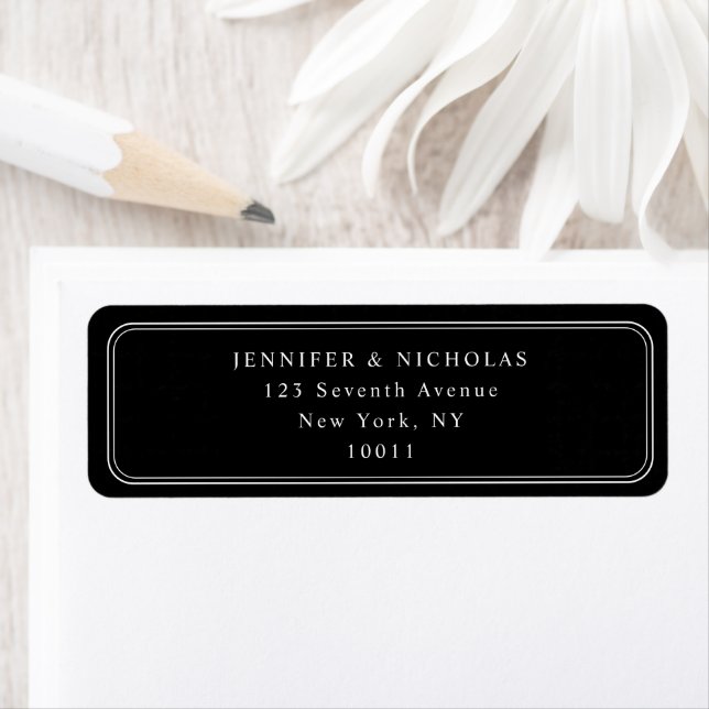 Elegant Black Wedding Return Address (Insitu)