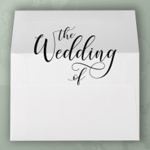 Elegant Black Wedding Script 12x18 Wedding Envelop