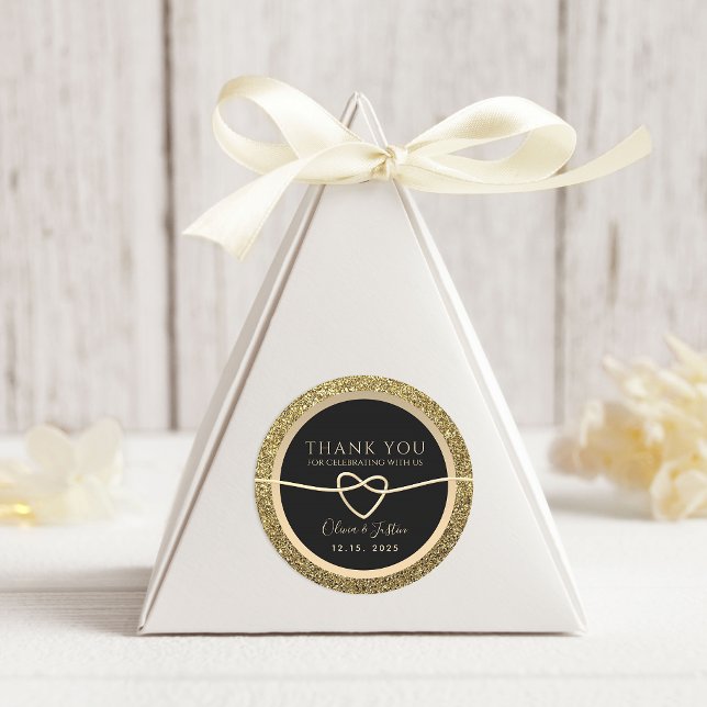 Elegant Black Wedding Vielen Dank Sticker (Von Creator hochgeladen)