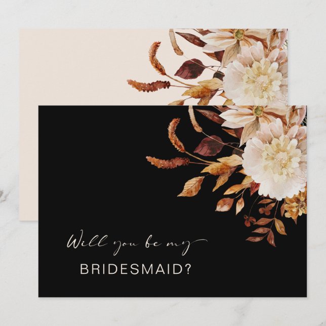 Elegant Black werden Sie mein Vorschlag für eine B Einladung (Vorne/Hinten)