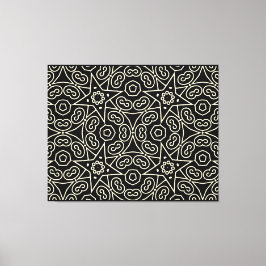 Elegant Black & White Abstract Geometric Pattern Leinwanddruck