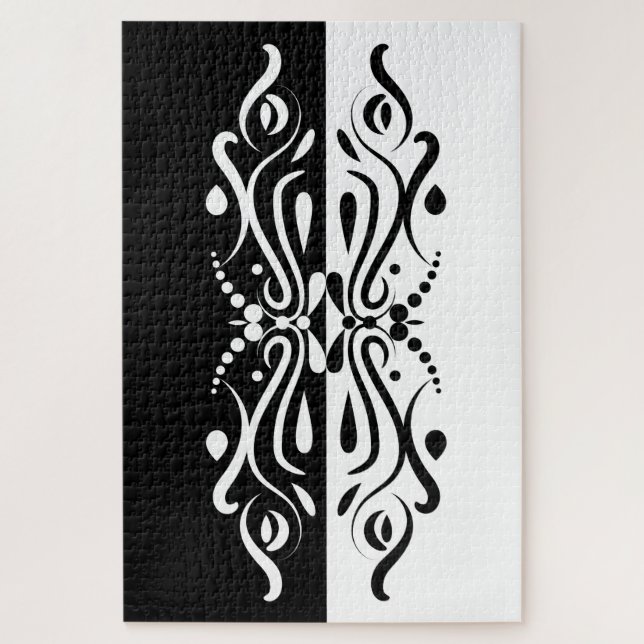 Elegant Black & White Abstract Harlequin Style (Vertikal)