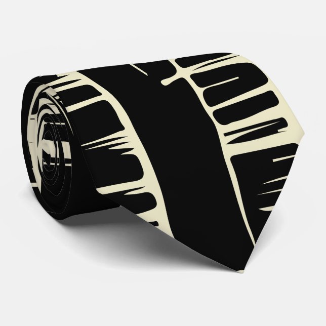 Elegant black &white Abstract pattern Krawatte (Gerollt)