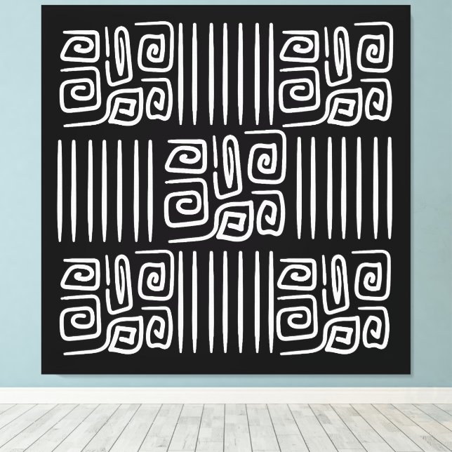 Elegant black &white abstract pattern  leinwanddruck (Insitu (Holzboden))