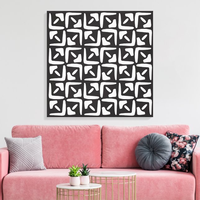 Elegant Black &White Abstract Pattern Leinwanddruck (Insitu (Wohnzimmer))