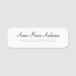 Elegant Black White and Pink Professional Name  Namensschild