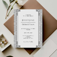 Elegant Black & White Art Deco Minimalist Wedding