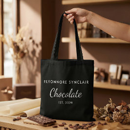 Elegant Black White Custom Chocolate Customer Gift Tasche