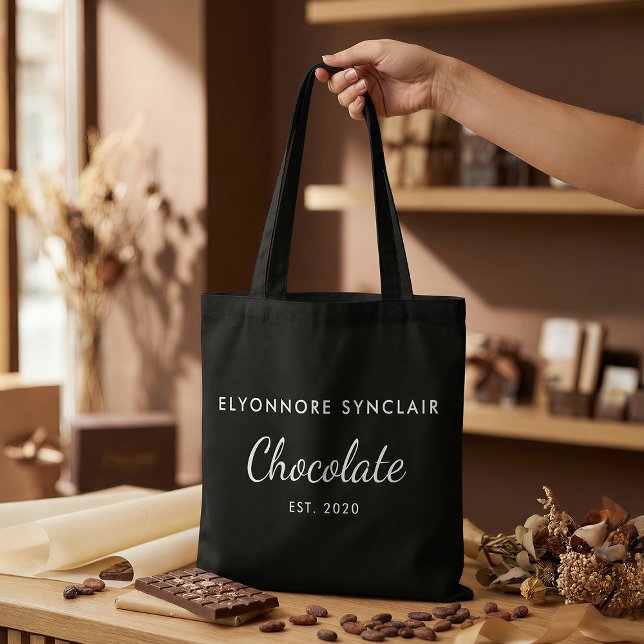 Elegant Black White Custom Chocolate Customer Gift Tasche (Von Creator hochgeladen)