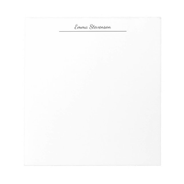 Elegant Black & White Handwriting Professional Notizblock (Vorderseite)