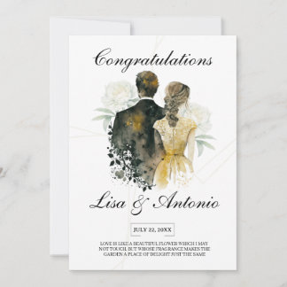 Elegant Black & White Minimalist Wedding Einladung