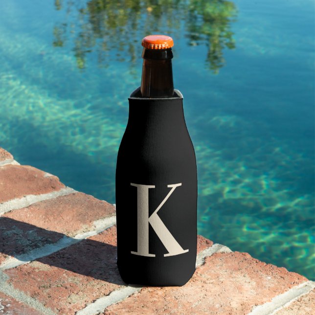 Elegant Black &White Monogram Flaschenkühler (In Situ Pool)
