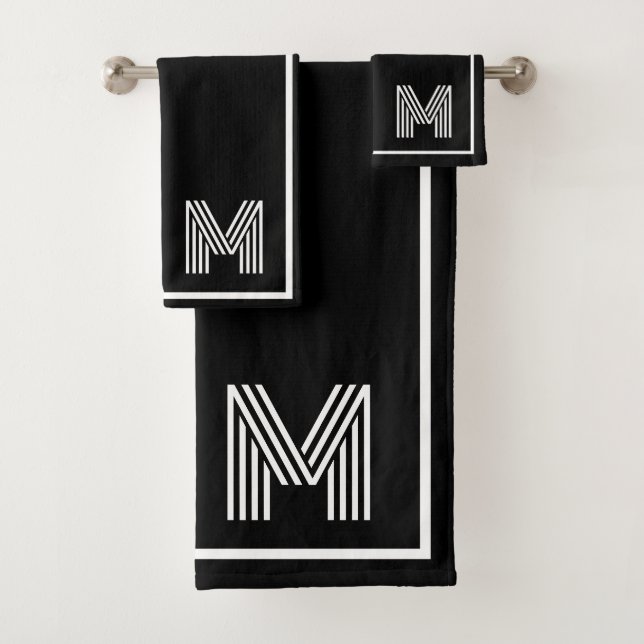 Elegant Black &white Monogram initial (En situation)