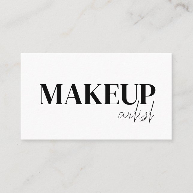 Elegant black &white QR Code makeup artist  Visitenkarte (Vorderseite)