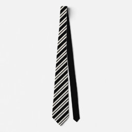 Elegant black &white stripes groomsmen wedding krawatte