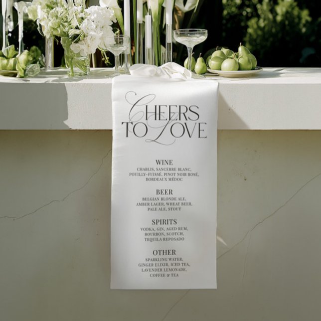 Elegant Black & White Wedding Bar Menu Banner (Elegant Black & White Wedding Bar Menu Banner)