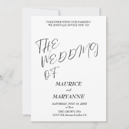 Elegant Black White Wedding Einladung