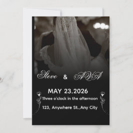 Elegant Black & White Wedding Invitation Einladung