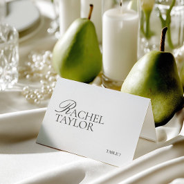 Elegant Black & White Wedding Place Card Tischnummer