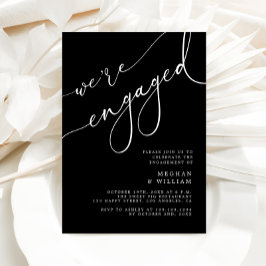 Elegant Black Wir sind Verlobte Engagement Party Einladung