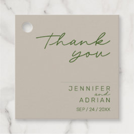 Elegant Blale Silver Minimal Danke Hochzeit Geschenkanhänger