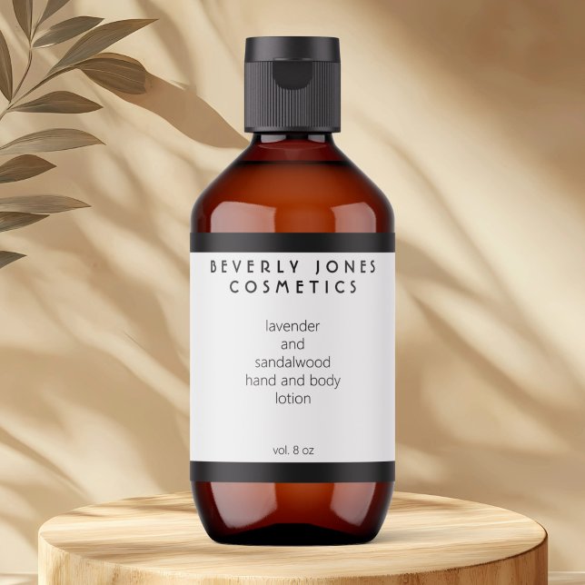 Élégant blanc avec frontière noire Étiquette de co (Créateur téléchargé)