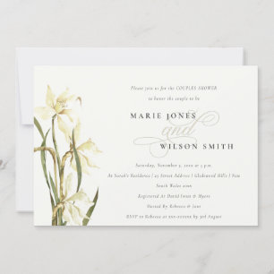 Élégant Blanc Daffodil Couples Invitation douche