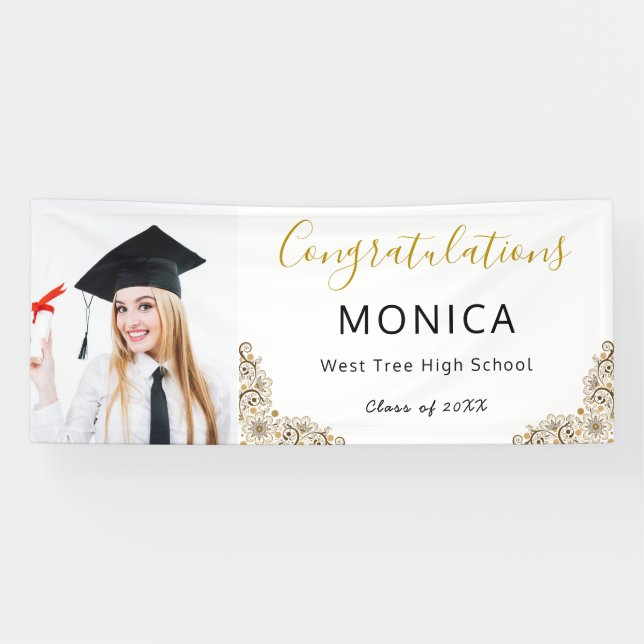 Élégant blanc Gold 2021 Bannière photo (Horizontal)