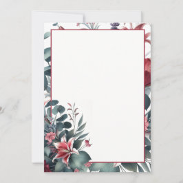 Elegant Blank Floral Wedding Einladung
