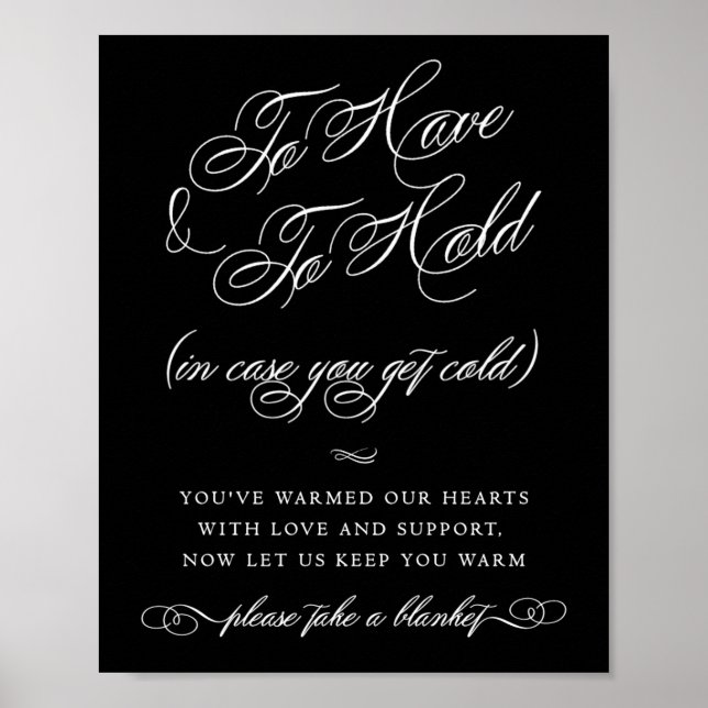 Elegant Blanket White Calligraphy | Chic Party Poster (Vorne)