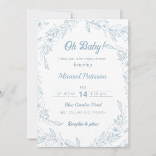 Elegant blass blühende Blütendusche Einladung