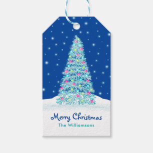 Elegant blau dekoriert Weihnachtsbaum Holiday Geschenkanhänger