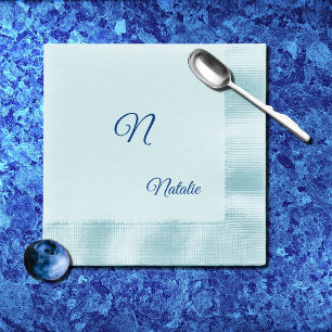 Elegant blau mit Monogramm Napkins Serviette
