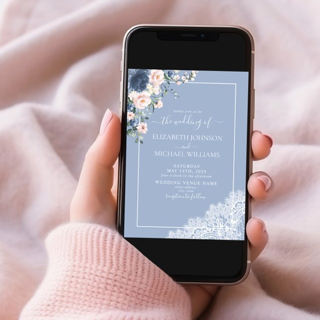 Elegant, blau, rot, rustikal, holzige Hochzeit Einladung (Von Creator hochgeladen)