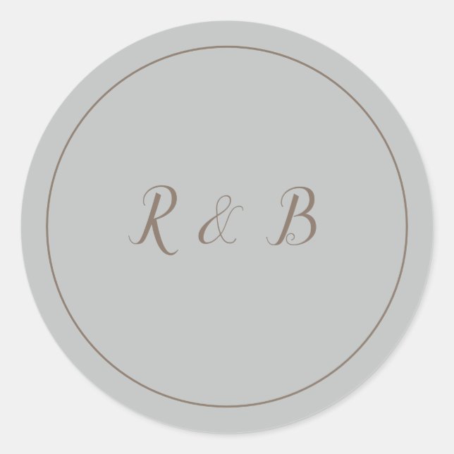 Elegant Blau und Braun Runder Aufkleber (Vorderseite)
