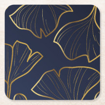 Elegant Blau und Gold Floral