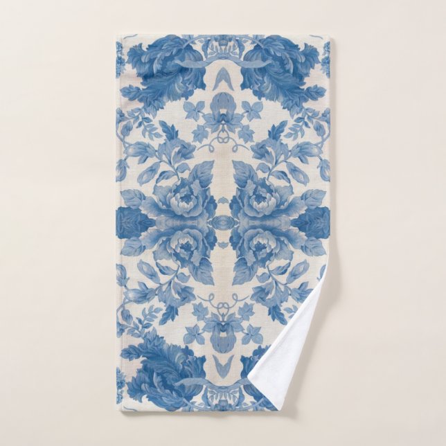 Elegant blau, Vintag  Handtuch (Handtuch)