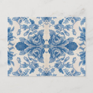 Elegant blau, Vintag Postkarte
