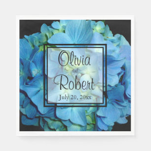 Elegant blaue aquamarine Hydrangeas blauer Rose Serviette